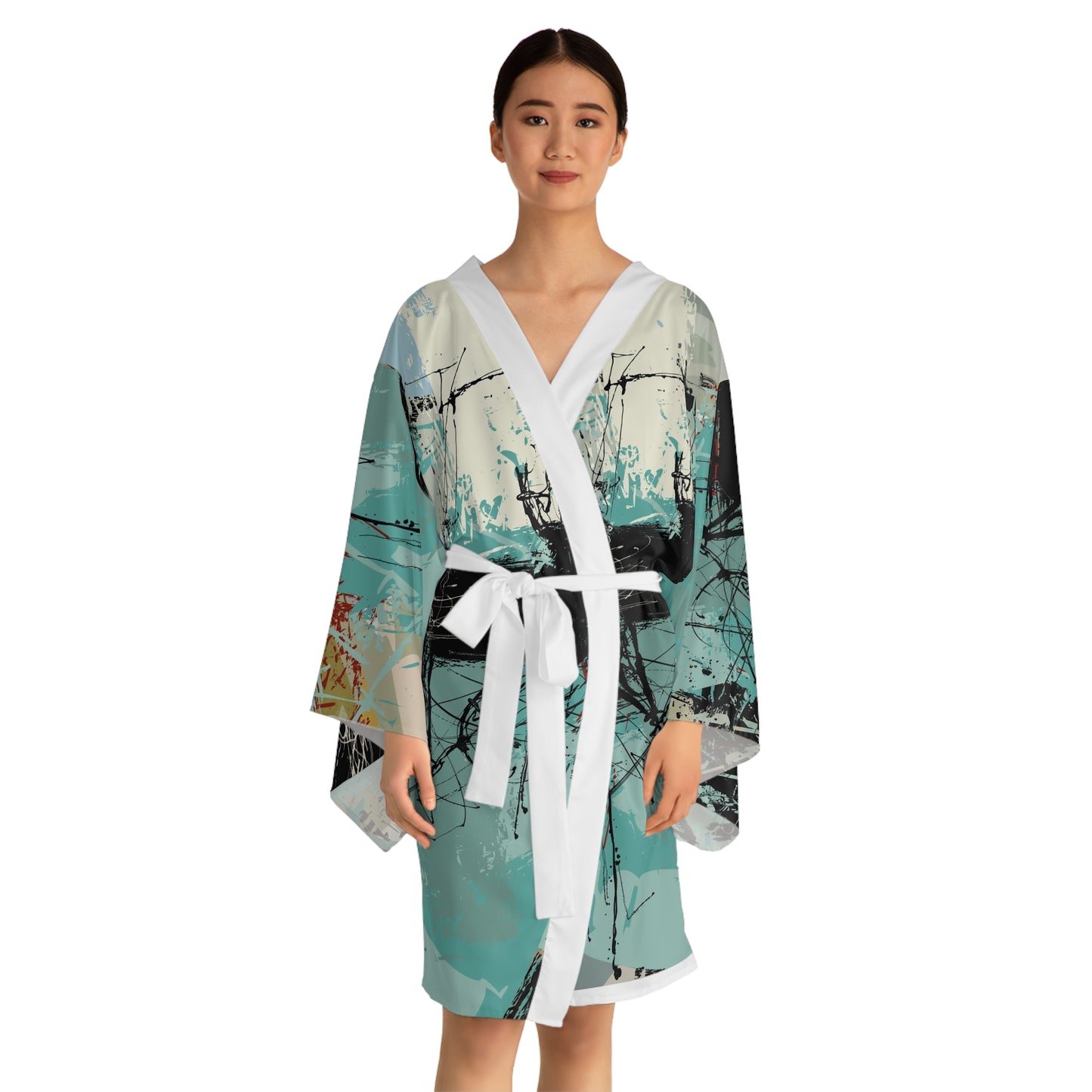 Long Sleeve Kimono Robe (AOP)